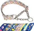 Chain Martingale Choke Collar for Dogs - No-Pull Adjustable Training Collar, Secure Control Slip Collar for Large & XL Dogs(L)