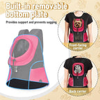 WOYYHO Pet Dog Carrier Backpack Small Dog Front Backpack Ventilated Mesh Dog Travel Back Pack with Safety Belt for Travel Hiking Cycling Outdoor Adventures (Size S: 2-4.5 lbs, Rethink Pink)
