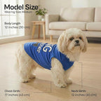 Parisian Pet Dog Shirt – 100% Cotton Shirts for Medium Dogs – Blue Sleeveless Puppy Clothes – Lightweight and Breathable Dog Apparel – Boy Big Brother Dogs Clothes - Stretchy Pet T Shirts