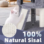 45in Cat Tree Tower with Big Condo for Indoor Kitten,Cat Tower with Scratching Post,Scratching Board and Cat Toys,Multi-Level,Small Space,Transformer Cat Tree, Grey(New)