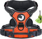 Joytale No Pull Dog Harness for Large Dogs, Reflective Pet Vest with Front Clip, Adjustable Soft Padded Harnesses with Easy Control Handle for Training and Walking, Orange, L