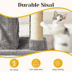Modern Cat Tree with Scratching Posts, Cat Bed, Hammocks & Condos – Multi-Level Cat Tower for Playful Cats, 36" Modern Cat Tree Tower, Grey