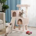 Cat Tree 36-Inch Cat Tower with Scratching Post Multi-Level Cats Condo with Ramp,Large Perch,Dangling Ball,Pet Play Tower for Kittens & Adult Cats(Beige)