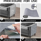 2 Pcs Total 78.8"x15.8" Cat Scratch Mat, Cat Scratch Couch Furniture Protector, Trimmable Self-Adhesive Cats Scratch Pads, DIY Cat Scratcher for Wall Protector and Covering Cat Tower (Light Grey)