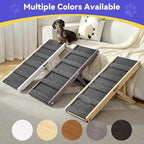 2026 Upgraded Dog Ramp for Couch, Foldable Small Dog Ramp for Sofa, 4 Adjustable Height from 13'' to 21", Portable Stable Pet Step with Non-Slip Pad, Pet Ramps Use for Couch Stairs, White