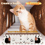2-Story Large Cat Condo for Indoor Cats with Catnip Toy, Felt Cat Cave House with Scratching Tunnel, No-Tool Assembly Warm Silent Cat Bed for Multi-Cat Households, Durable and Washable, Cream