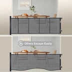 200 inches Extra Wide Retractable Baby Gate, 41.5 inches Tall Mesh Safety Gate for Oversized Openings, Living Rooms, Patios, Child & Pet Barrier for Indoor Outdoor Use, Black