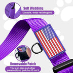 Martingale Dog Collar, Reflective No Pull Training Collar with Quick Release Buckle & USA Flag, Heavy-Duty Nylon, Adjustable for Small Medium Large Dogs (M,Purple