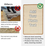 Custom Cat Scratcher Mat,Personalized Wall-Mountable Cat Scratch Pad,23.6 X 15.7In Natural Sisal Cat Scratching Board for Floor,Wall,Couch & Carpet,Indoor Cats Toy Furniture Protector