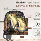 Vertical Cat Scratcher - Removable Wall Mounted Cat Scratcher and Art Decal – Wall Scratch Pad for Cats with Sisal Cat Scratcher – Large Protective Wall Scratchers for Indoor Cats