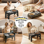 URPOWER 6 Pack 8" Stainless Steel Dog Bowls - 50oz Thickened Durable Pet Bowls for Food and Water, Fit for Elevated Dog Bowl Stand