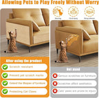 Cat Scratching mat Self-Adhesive, Trimmable Furniture Protector for Couch, Sofa, Wall & Cat Trees - Durable Scratch Pad with Nano Tape, DIY Climbing Carpet for Indoor Cats (Khaki, 23.6"x15.8")