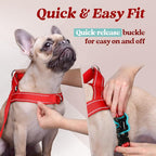 rabbitgoo Dog Harness No Pull, Quick Fit for Large Dogs with Soft Padded Handle, Chest Adjustable Reflective Pet Vest, No Choke Escape Proof for Walking Training, Red XL