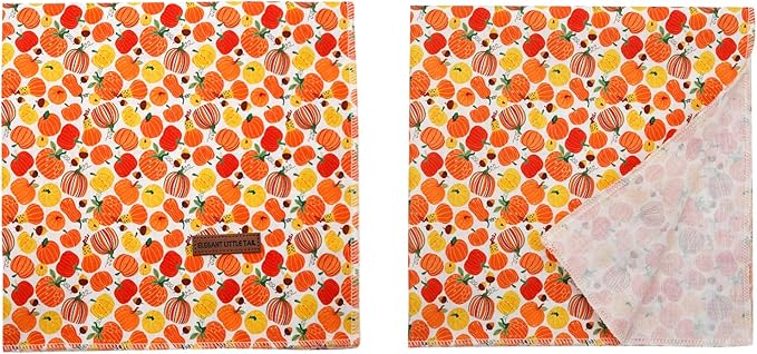 Elegant Little Tail Halloween Girl Boy Dog Bandanas - Washable Square Scarfs, Adjustable Kerchiefs for Small, Medium, Large Dogs