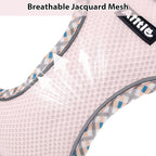 AIITLE Escape-Proof Dog Harness - Extra Soft Jacquard Fabric with Moisture-Wicking Lining, Adjustable Fit for Boston Terrier, Pekingese - Running, Playdates, Outdoor Adventures (Blue-Pink, L)