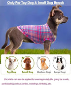 PET SHOW 4 Pack Paw Bone Printed Dog Clothes Shirts Soft Vest Lightweight Sleeveless Cats Doggies T-Shirts Puppies Tank Top Tee for Small Medium Dogs White Black Pink Blue (X-Large, Pink for Girls)