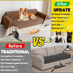 Loiion Cat Scratch Furniture Protector - Anti-Slip, Waterproof Sofa Cover to Keep Cats Off, Pet-Friendly Couch Protectors for 3 Cushion Couch, Anti-Scratch Couch Cover for Pets and Kids 134"X91"Brown