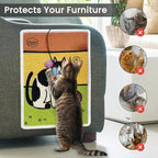 Sisal Cat Scratcher Mat [+ Sisal Mouse Toy] – Wall & Couch Protector, Carpet & Floor Scratching Pad, Durable Non-Toxic & Shedding-Resistant (Playful Paws)