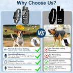 Dog Training Collar, 4500 FT Waterproof Bark Collar,Shock Collar for Dogs, Rechargeable Electric Collar with Recording & Calling & Vibration & Shock for All Breeds (Dark Gray)