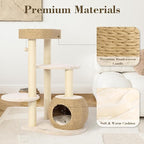 KAMABOKO Modern Cat Tree, 39" Tall Cat Trees for Kittens Climb Play & Rest, Cat-Tree for Indoor Cats w/Natural Sisal Scratching Posts, Hand-Woven Condo & Top Perch