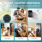 Halo Paw Smart Dog Door Bell – Touch-to-Ring BK Dog Bells to Go Outside, LED Light Wireless Dog Buttons & Dog Clicker for Communication, Waterproof Bell for Dogs to Ring to Go Potty(1 Bell & 1 Chime)