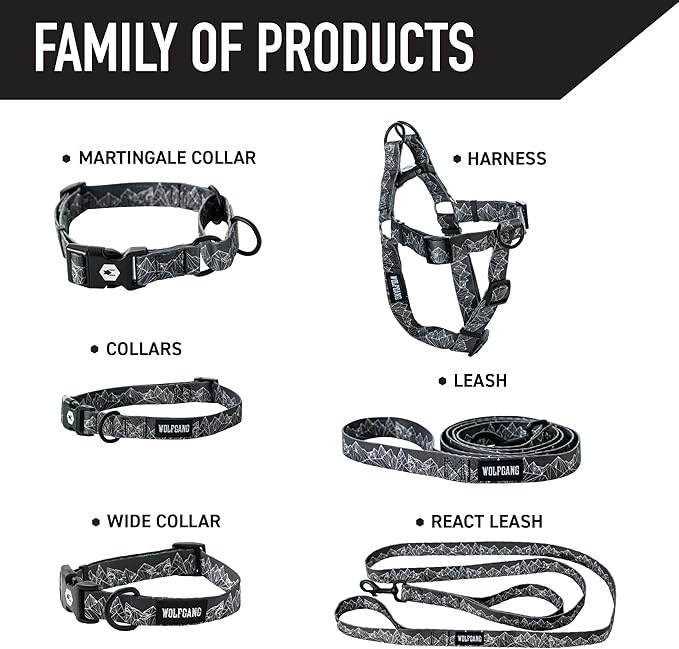 Wolfgang Heavy Duty, Adjustable Dog Collar with Quick Release Nylon Buckle for Walking & Training, WolfMountain Print, Small