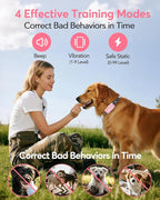 Jugbow Dog Shock Collar - 4200FT Dog Training Collar with Remote, IPX7 Waterproof Electric Collar with 4 Training Modes, Security Lock, Rechargeable e-Collar for Dogs 10-120lbs(Pink)
