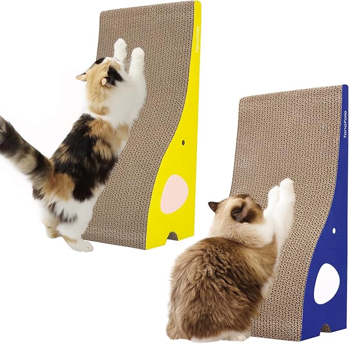 Cat Scratching Board Cat Scratcher Elephant Shape Cat Scratch Pad, TanoFalo Cardboard Cat Scratchers for Indoor Cats, High Strength Corrugated Cardboard, Reversible with Catnip (2 Pack)