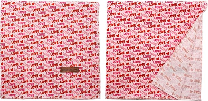 Elegant little tail Dog Bandana, Valentine's Day 1PC Washable Dog Scarf Female or Male Square Bib Kerchief Scarf Adjustable Pet Bandana for Medium Large Dogs