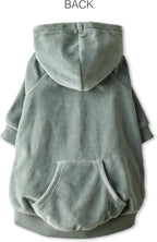 Cooper II Organic Cotton Velour Dog Hoodie Pet Coat for Small, Medium and Large Dogs, Sage, XXX-Small (up to 5lbs)