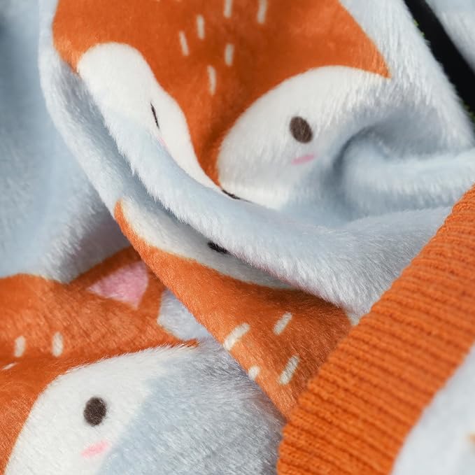Fitwarm Funny Fox Dog Pajamas, Warm Dog Onesie, Dog Clothes for Small Dogs Girl Boy, Lightweight Velvet, Pet Outfit, Gray, Orange, XXL