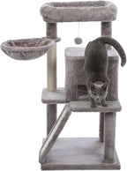 TRIXIE Pepito 39.4" Cat Tower, 3-Level Cat Tree with Sisal Scratching Posts and Ramp, Plush Condo and Hammock