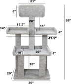 Deluxe Multi-Level Carpet Cat Tower – Handcrafted Cat Furniture for Large Cats
