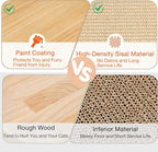 Oval Sisal Cat Scratcher with Ball Track - Woven Sisal Scratching Pad & Interactive Cat Toy, Wooden Track with 3 Toy Balls for Indoor Cats, No Assembly Needed