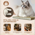5 Pack Cat Scratching Boards | Reversible Cardboard Cat Scratcher with Catnip | Corrugated Cardboard cat Scratcher | Indoor Cat Scratch Pad | Durable Cat Scratcher Box | 16.34" L x 11.42" W x 5.51" H