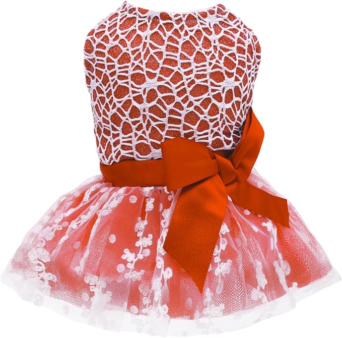 CuteBone Dog Christmas Dress Girl Puppy Birthday Skirt Tutu Cat Wedding Outfit Pet Party Clothes for Small Dogs Costume DD09L