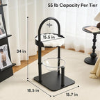 Modern Cat Tree, Wood Cat Tower with Steel Frame, Scratching Posts, Cat Capsule, Plush Mat, Bell Dangling Toy, Aesthetic Minimalist Heavy-Duty Cat Climbing Tree for Large Indoor Adult Cats-Black