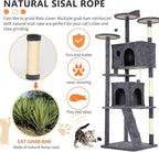 BestPet | 81" Cat Tree Tower | Dark Gray | Sturdy, Easy to Assemble, Multi-Level Activity Center with Sisal Scratching Posts, Condos, Perches, Hanging Cat Toys, Observation Decks & Ladder