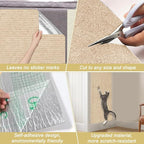 Cat Scratch Mat,118.5"x15.9" Trimmable Self-Adhesive Cats Scratch Carpet,Couch Protector from Cats Claw, Cat Scratch Furniture Protector, Indoor Furniture Protection for Chair, Wall, Sofa (Beige)
