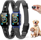 2 Pack Bark Collar, Smart Dog Bark Collar for Large Medium Small Dogs, Rechargeable Ultra-Light Training Collar with Beep Vibration, Anti Barking Device with 5-Level Sensitivity (Blue)