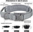 COOYOO Dog Collar,3 Piece Set Tactical Dog Collars, Adjustable Military Training Nylon Dog Collar with Control Handle and Heavy Metal Buckle for Medium and Large Dogs