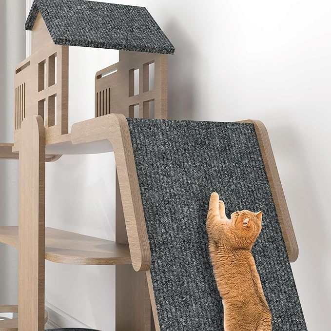 LaCheery 15.8"x79" Couch Cat Scratch Protector Cat Scratch Deterrent for Furniture Protectors from Cats Scratching Mat for Indoor Cats Floor Wall Corner Sofa Pet Protector Cover Self Adhesive Pad Gray