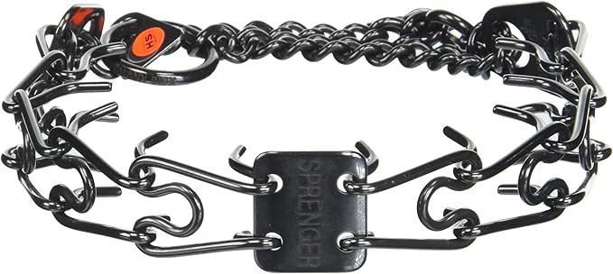 Herm Sprenger Black Small 16" x 2.25mm 12" Prong Training Collar, One Size