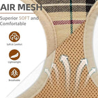 PUPTECK Soft Mesh Dog Harness and Leash Set Pet Puppy Cat Comfort Padded Vest No Pull Harnesses, Beige, XL