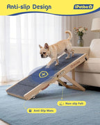 Dog Ramp for Couch & Bed - Joint & Spine Support with Gentle Incline for Small Dogs, Adjustable, Anti-Slip & Foldable, Up to 35 lbs