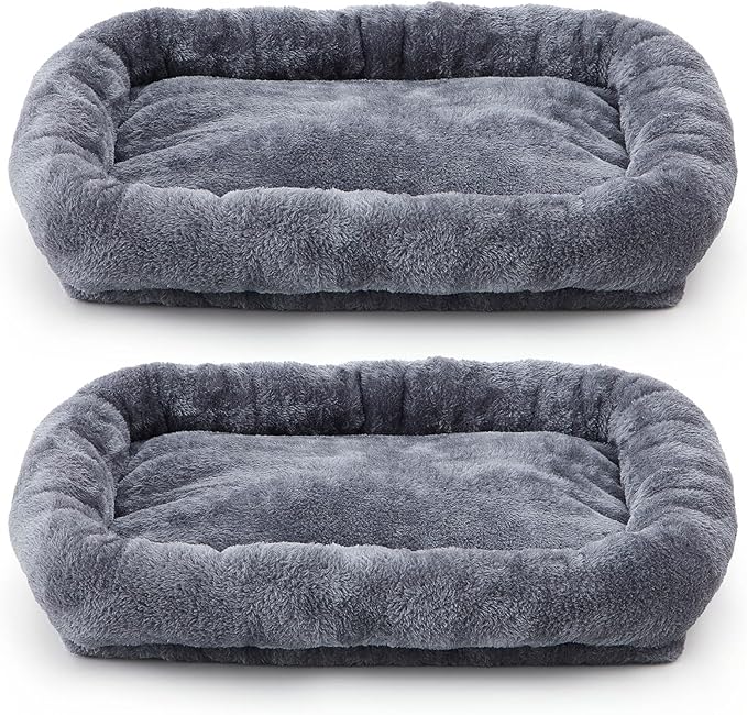 Abbylike 2 Pcs Cat Tree Tower Replacement Parts Grey Bed Cover with Elastic Band Removable Washable Padding for Platform Perch Shelves, Only Cover, Cat Tower Cushions Accessories(15.7 x 11.8 Inch)