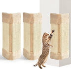 Taiyin 3 Pack Cat Scratcher Corner Pad, Wall-Mounted Sisal Cat Scratch Pad, Vertical Anti-Scratch Protector for Door & Couch, 16 x 9 Inches, Includes Wall Fixings