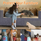 Cat Scratching Mat, Self-Adhesive Cat Scratching Carpet, Trimmable at Scratch Furniture Protector for Cat Tree Shelves, Cat Scratching Post Couch Protector (2PCS, 100 * 40CM, Grey)