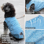 KYEESE Reflective Dog Shirt, Lightweight Sun Protection Dog T Shirts for Small Medium Dogs, Breathable Sleeveless Pet Tank Top High Visibility Summer Dogs Clothes for Night Walking Outdoor, Blue, XL