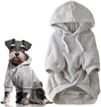 Cooper II Organic Cotton Velour Dog Hoodie Pet Coat for Small, Medium and Large Dogs, Light Heather Gray, XXX-Small (up to 5lbs)